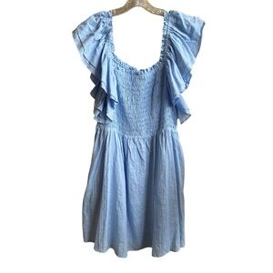 NWT Altar’d State Camilla Smocked Blue Mini Dress Sz Large
